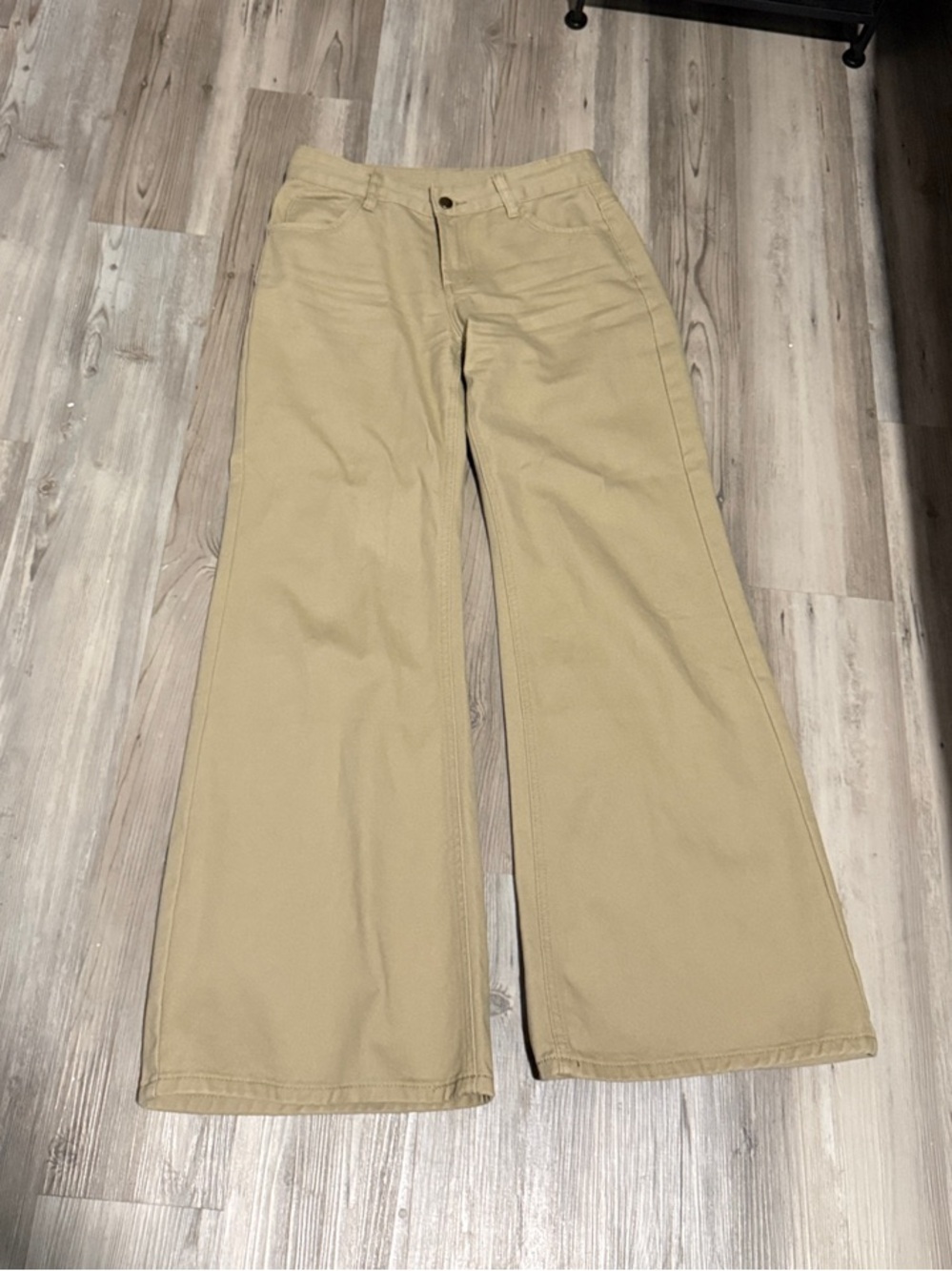 Wide Leg Tan Jeans
